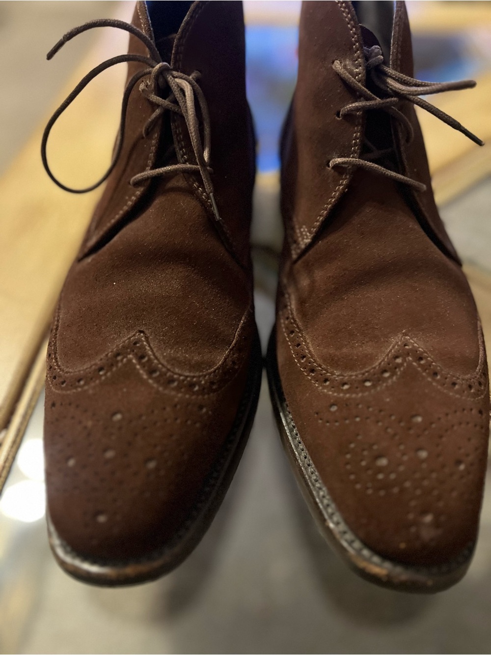 Tod’s Men's Brown Suede Wingtip Chelsea Boots 8.5